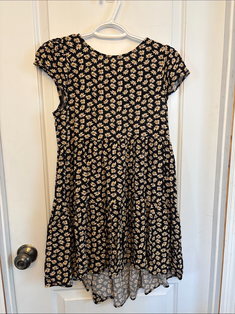 American Eagle Outfitters Black Dress with Cream Daisy Pattern
